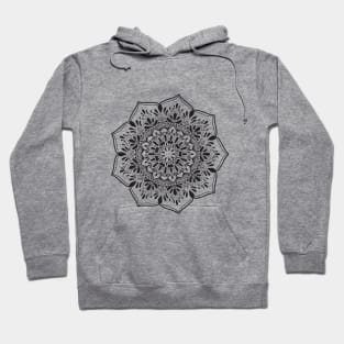 Black Mandala Meditation Henna Inspired Buddhism Radiate Positivity Radiate Flower Geometric Design Indian Morrocan Yoga tshirt wall art phone case Hoodie